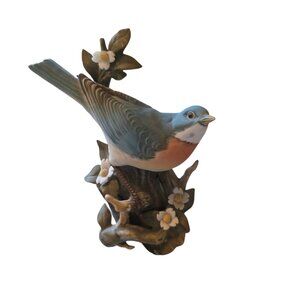 HOMCO Masterpiece Porcelain 1984 Eastern Bluebird Bird Figurine